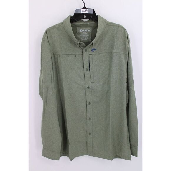 Costa large button down jacket olive Green New - Picture 1 of 11
